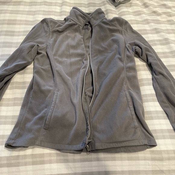 Like new, nice soft gray, womens fit, fleece zip up - Picture 2 of 2